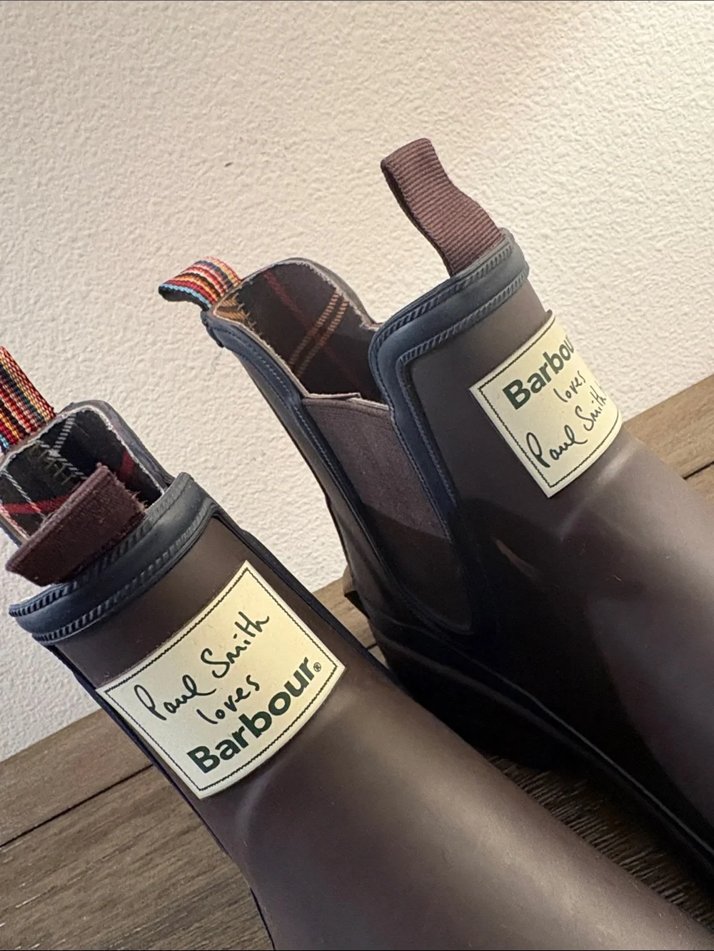 NEW [Barbour] x Paul Smith Rustic Ankle Wellingtons Chelsea Rain Boots Men’s 7
